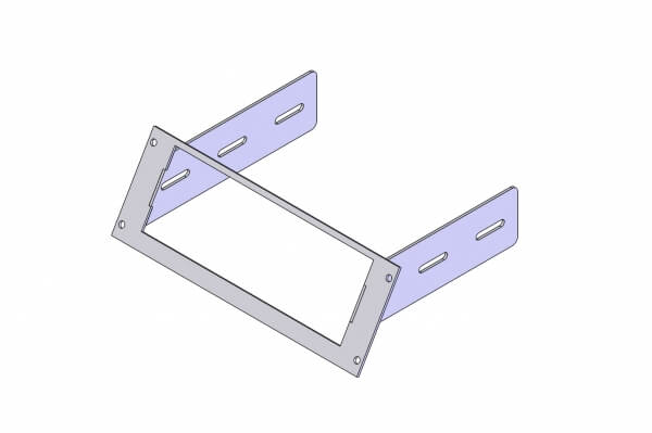 Angled 1-Piece Equipment Mounting Bracket, 3″ Mounting Space, Fits M/A-COM M7100