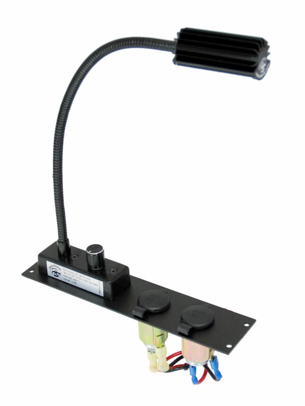 Internal Console Mount, 2″ Plate, 2 Lighter Plug Outlets, 1 LED Map Light