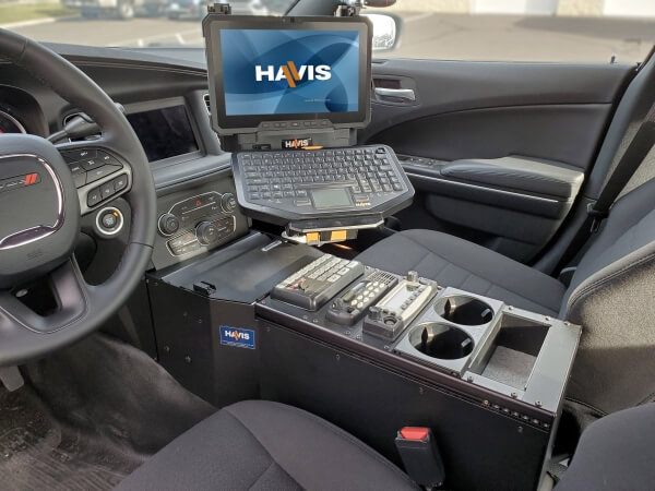Vehicle-Specific 18″ Console w/ Internal Printer Mount for 2021-2023 Dodge Charger Police