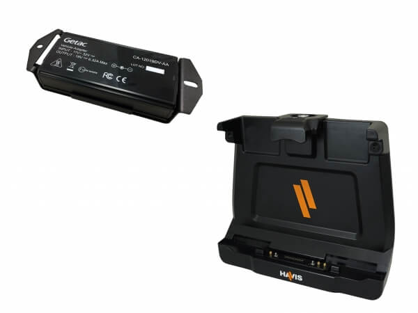 Cradle with Triple Pass-through Antenna Connections for Getac ZX10 Tablet (no dock) with Power Supply