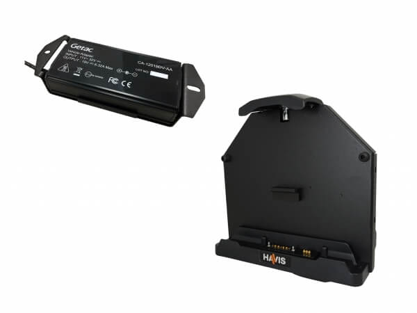 Docking Station with Triple Pass-Through Antenna Connections for Getac A140 Rugged Tablet with Power Supply