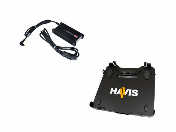Docking Station with Dual Pass-Through Antenna Connections for Panasonic TOUGHBOOK 33, 2-in-1 Laptop with Power Supply