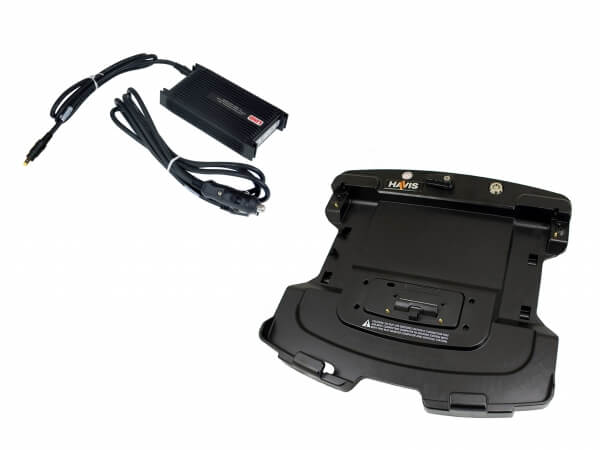 Docking Station with Dual Pass-through Antenna Connections and Power Supply for Panasonic’s TOUGHBOOK 54 and 55 Rugged Laptop