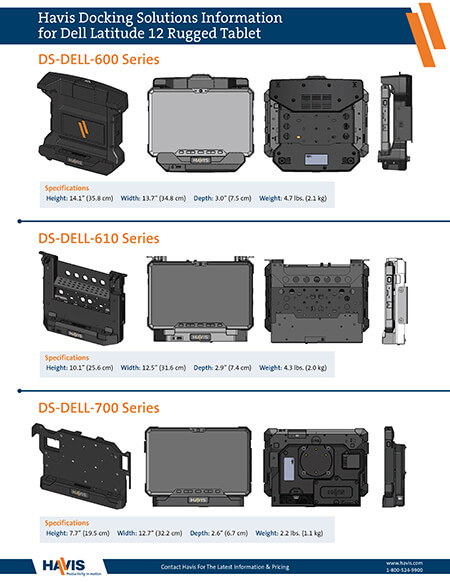 HAVIS DS-DELL-608-2 Docking Station with Standard Electronics, Dual  Pass-Thru Antenna Connections, and External Power Supply for Dell Latitude  Rugged 12