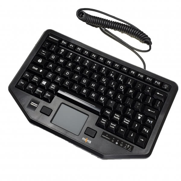 Havis Compact USB Dual Authentication Keyboard with Integrated Mouse