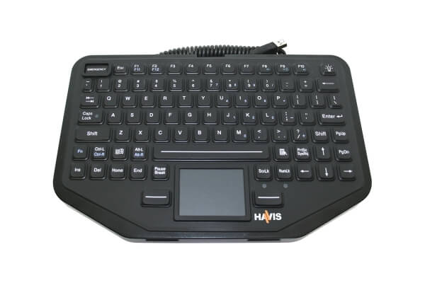 Havis Rugged Keyboard with Integrated Touch Pad and Emergency Key