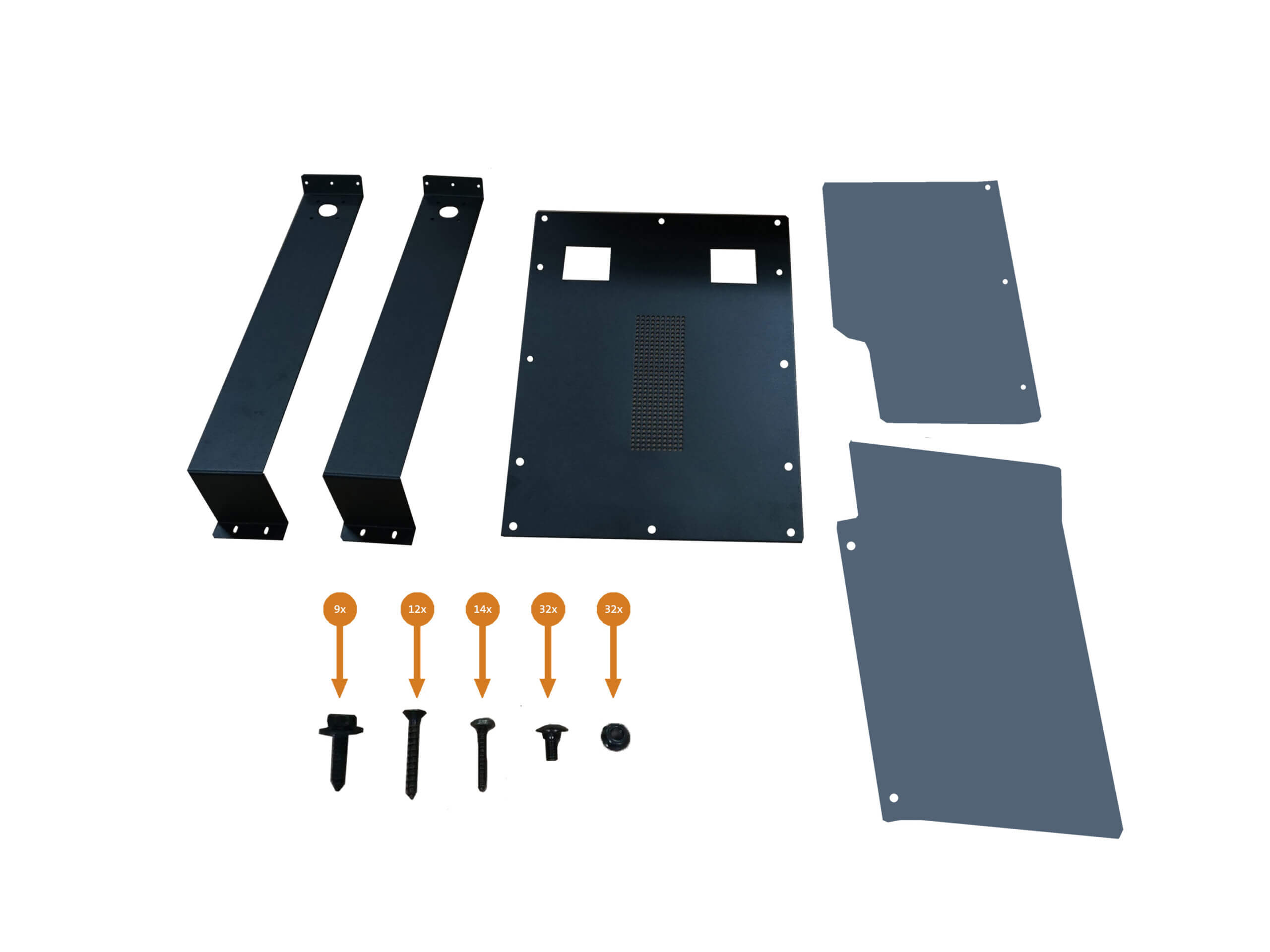Middle Partition Filler Panel Mounting Kit for 2015-2022 Ford Transit Window Van with Medium Roof and Side Sliding Doors