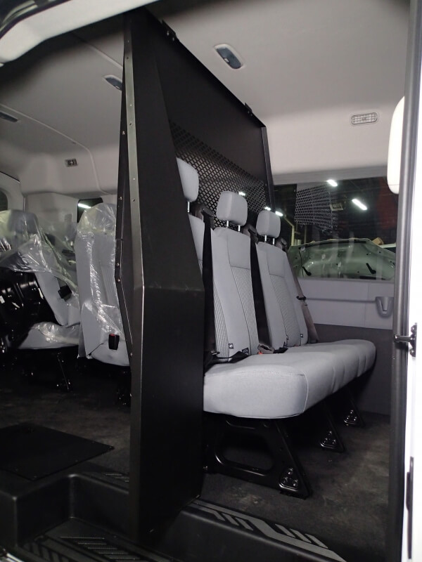 Middle partition for 2015-2023 Ford Transit window van with medium roof and side sliding doors