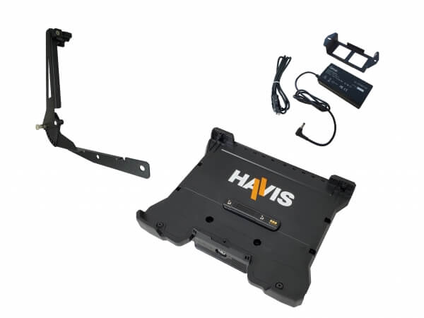 Package – Cradle with Triple Pass-Through Antenna Connections, Screen Support and Power Supply for Getac B360 and B360 Pro Laptops