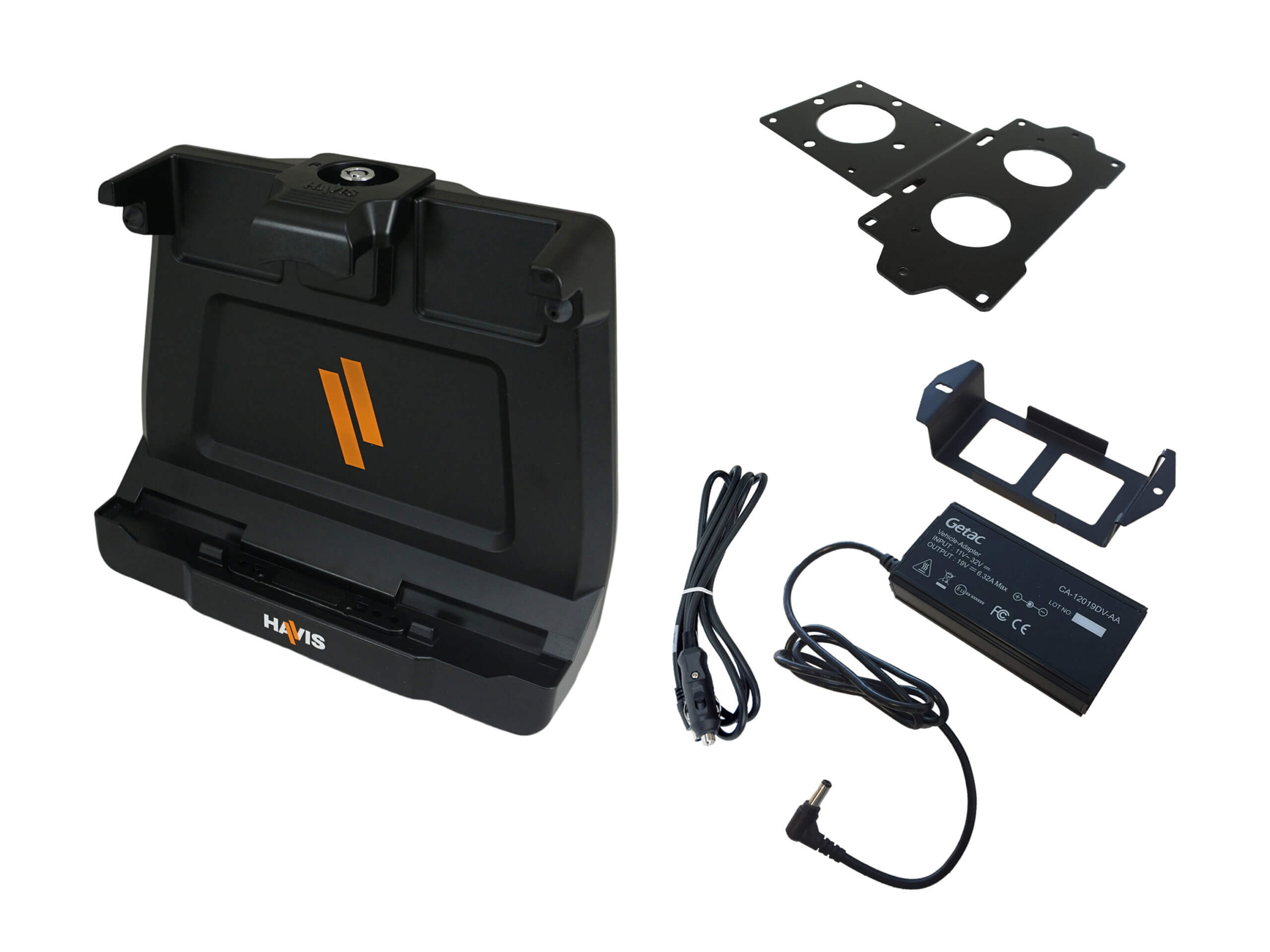 Package – Cradle for Getac ZX10 Tablet With External Power Supply & Power Supply Mounting Bracket