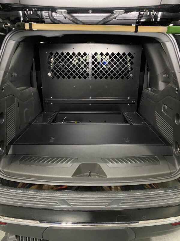 Forward & Rearward Trunk Tray Box Combo for 2021-2023 Chevrolet Tahoe with Havis K9-XL or K9-PT