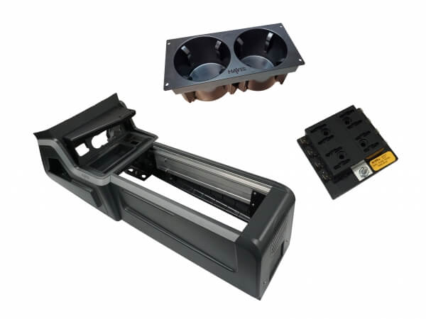 Package – VSX Console with Front Bin, Cup Holder and Fuse Block for 2020-2022 Ford Interceptor Utility