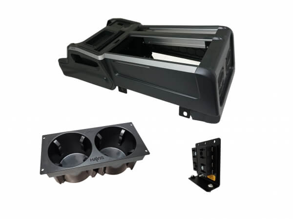 Package – Wide VSX Console with Front Printer Mount, Cup Holder and Fuse Block for 2021-2023 Chevrolet Tahoe PPV & SSV