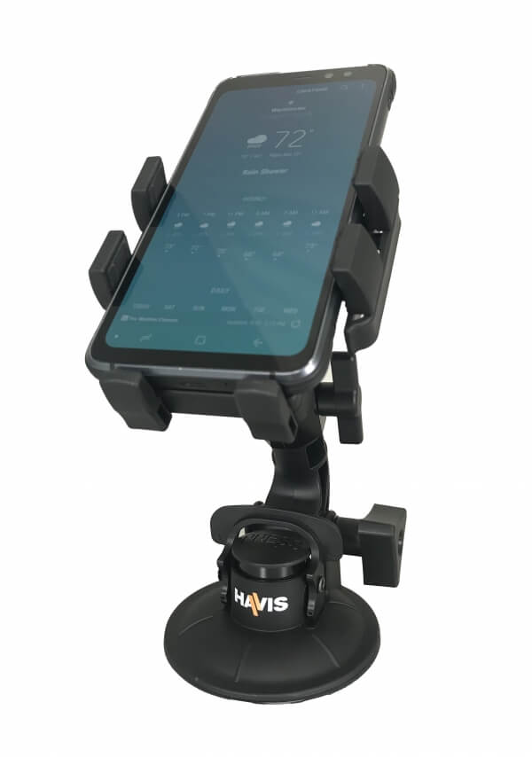 Standard Universal Rugged Phone Cradle & Industrial Strength Suction Cup Mount