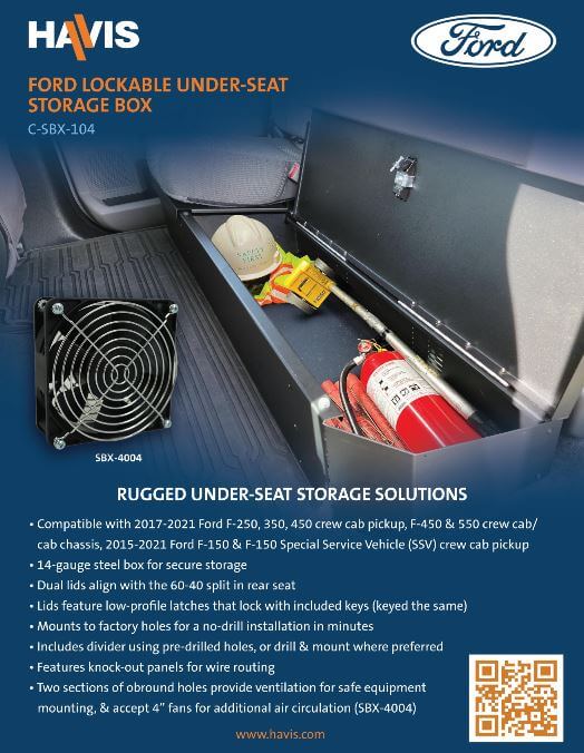 Lockable Under-Seat Storage Box for Ford F-Series Trucks | C-SBX