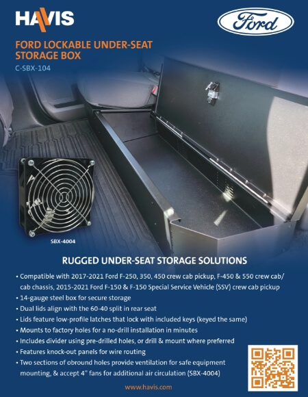 Ford Lockable Under-Seat Storage Box Sales Sheet – Public Safety