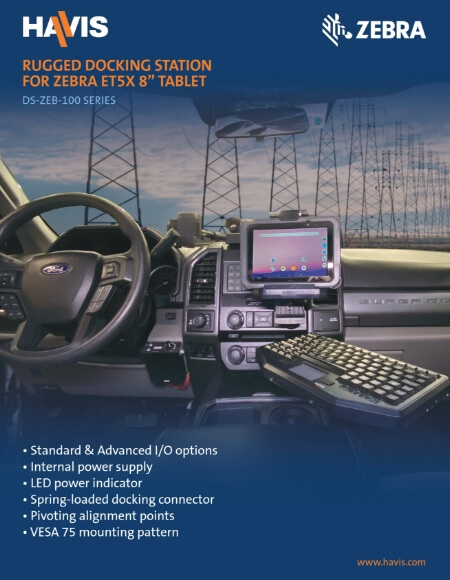 Zebra ET5X 8” Tablet Docking Station Sales Sheet – Work Truck