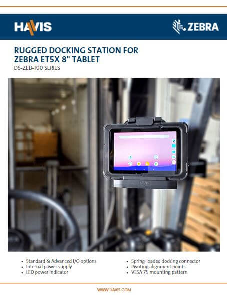 Zebra ET5X 8” Tablet Docking Station Sales Sheet – Material Handling