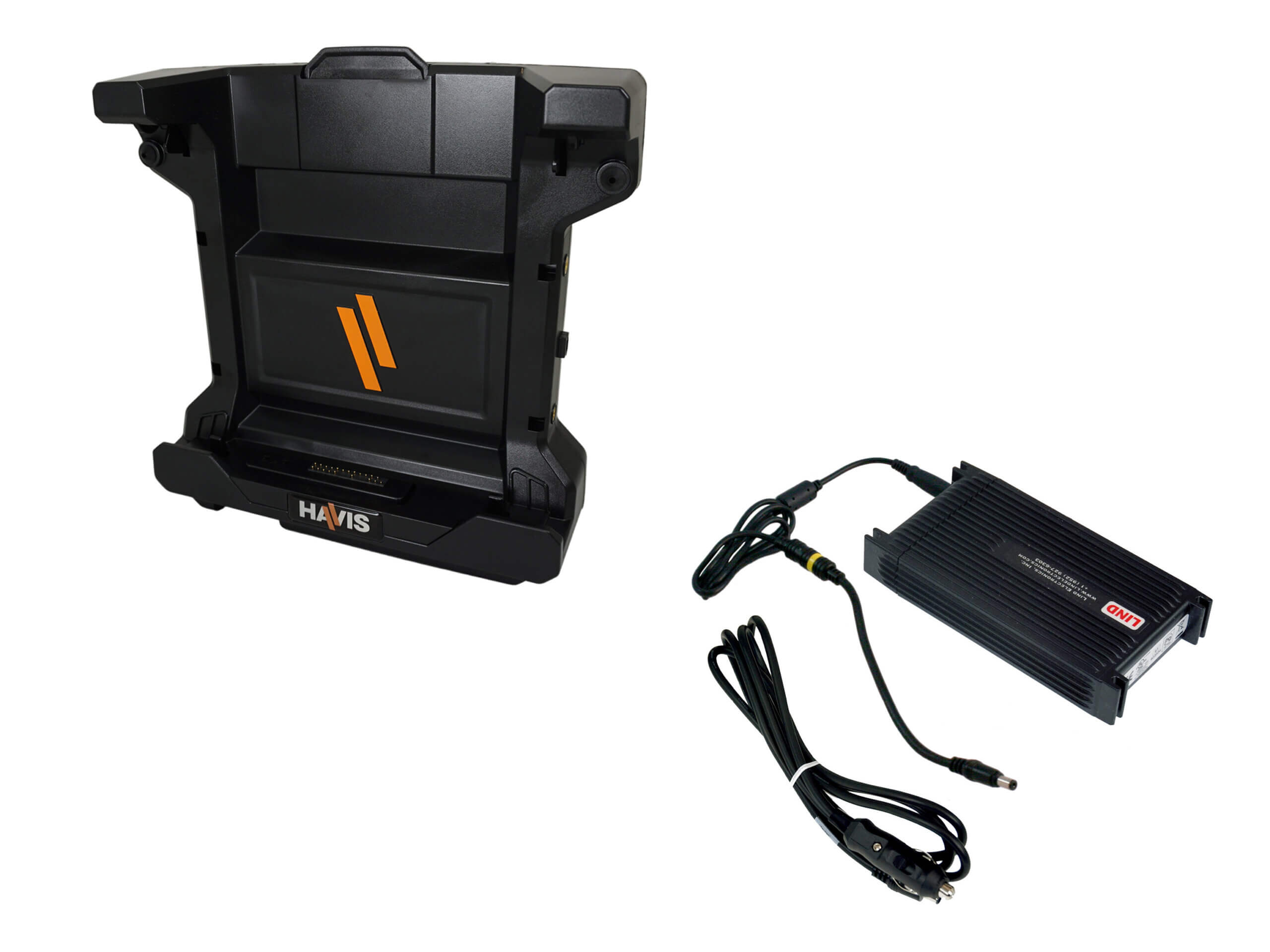 Docking Station with Standard Electronics, Dual Pass-Thru Antenna Connections, and External Power Supply for Dell Latitude Rugged 12″ Tablets (7220, 7212)