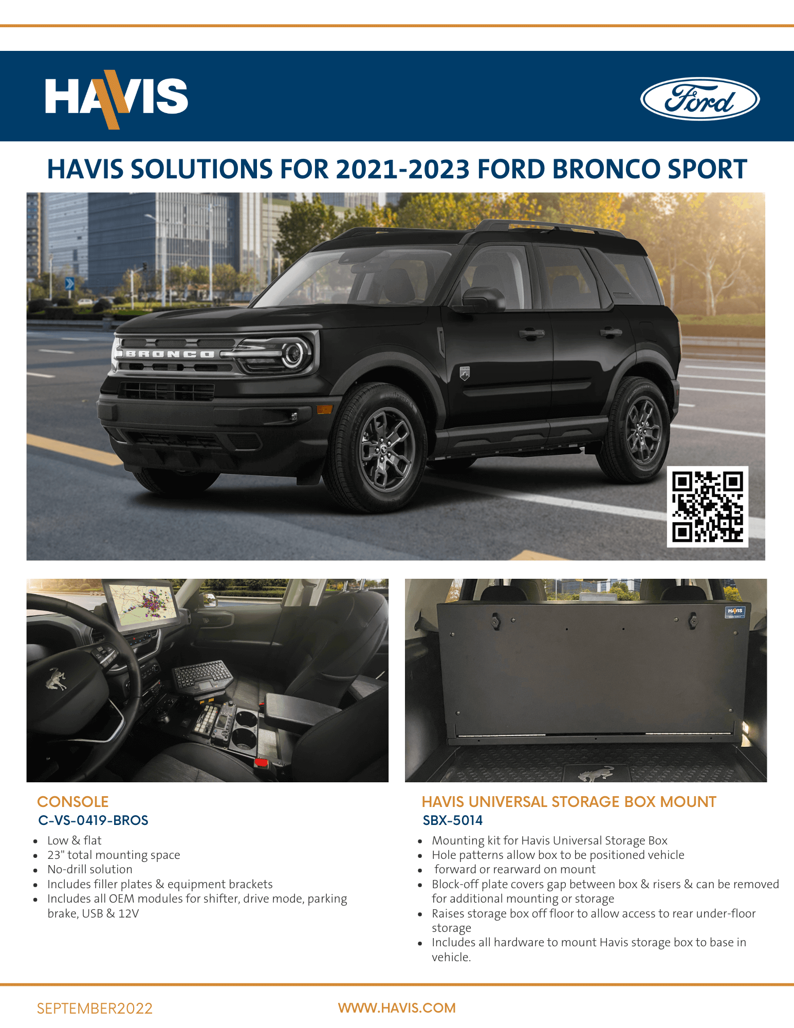 2021-2023 Ford Bronco Sport Sales Sheet