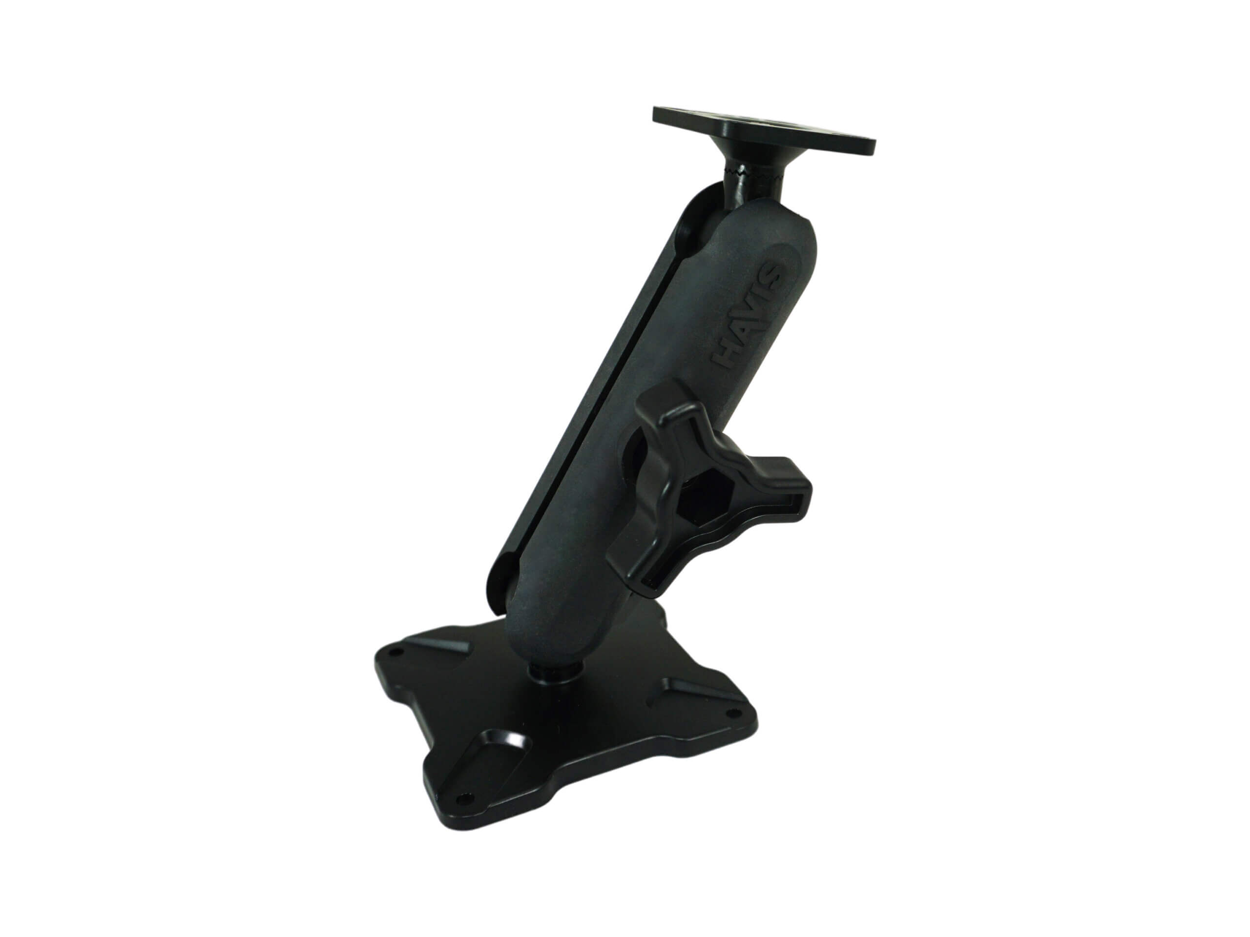 Dual Ball Mount with 1.00″ Knob-Style Long Housing, One Standard AMPS Plate & One Standard VESA 75 Plate