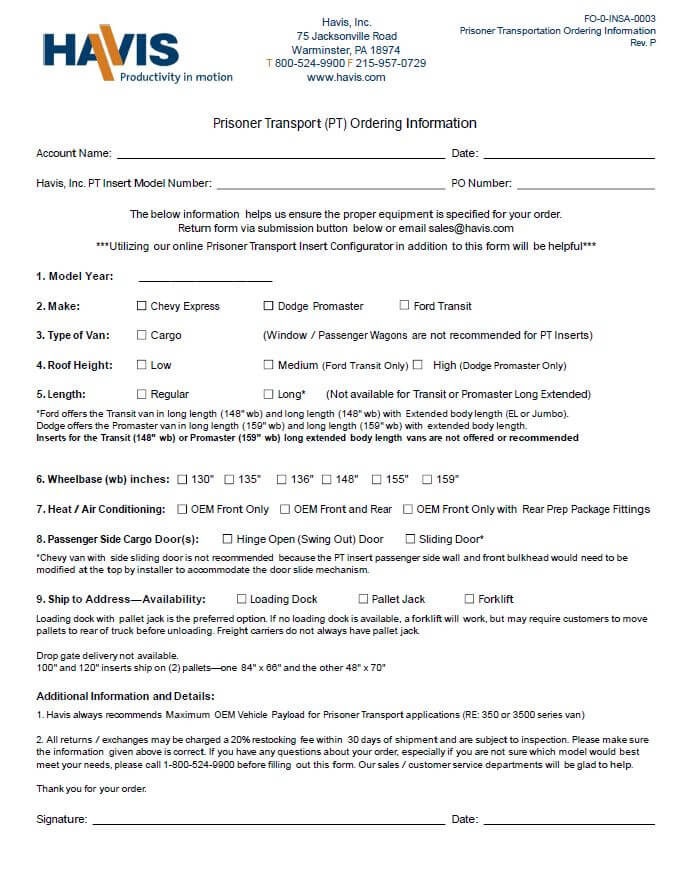 Product Ordering Form (PDF)