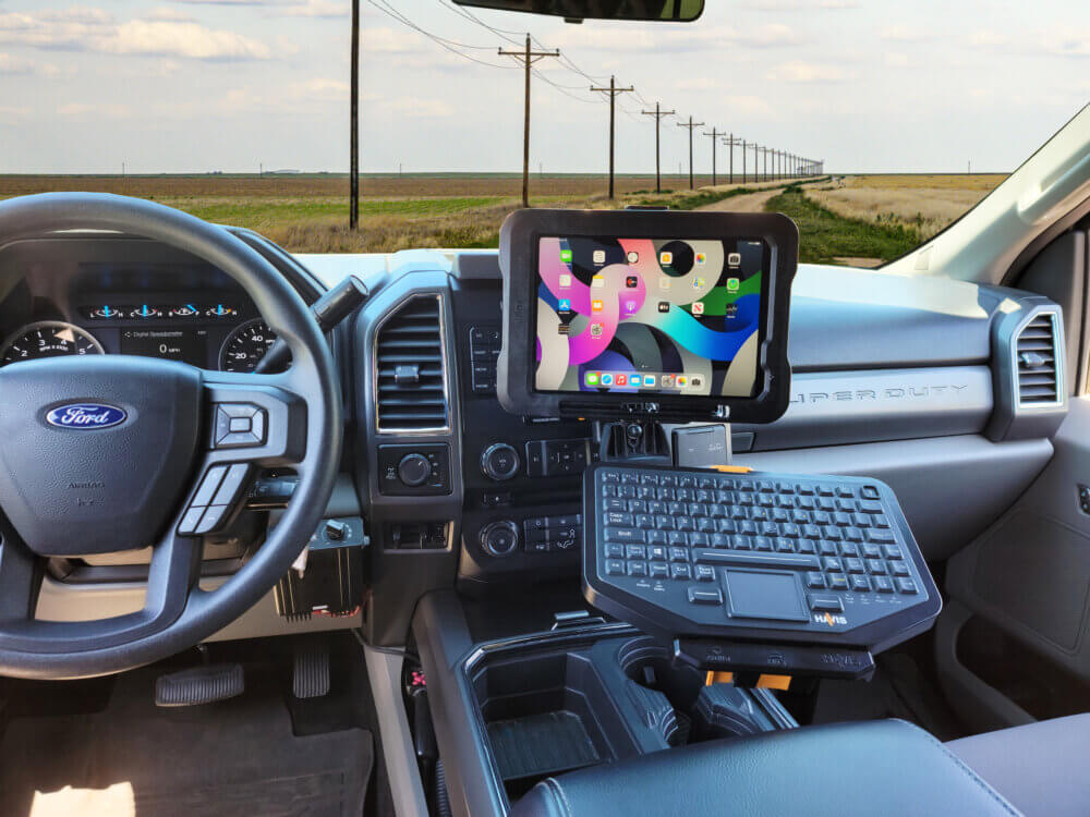 Apple iPad with TC-111 in Ford F-250 Work Truck