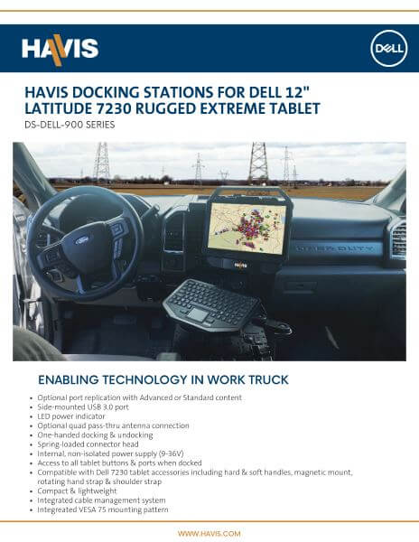 Docking Stations For Dell 12″  Latitude 7230 Rugged Extreme Tablet Sales Sheet – Work Truck
