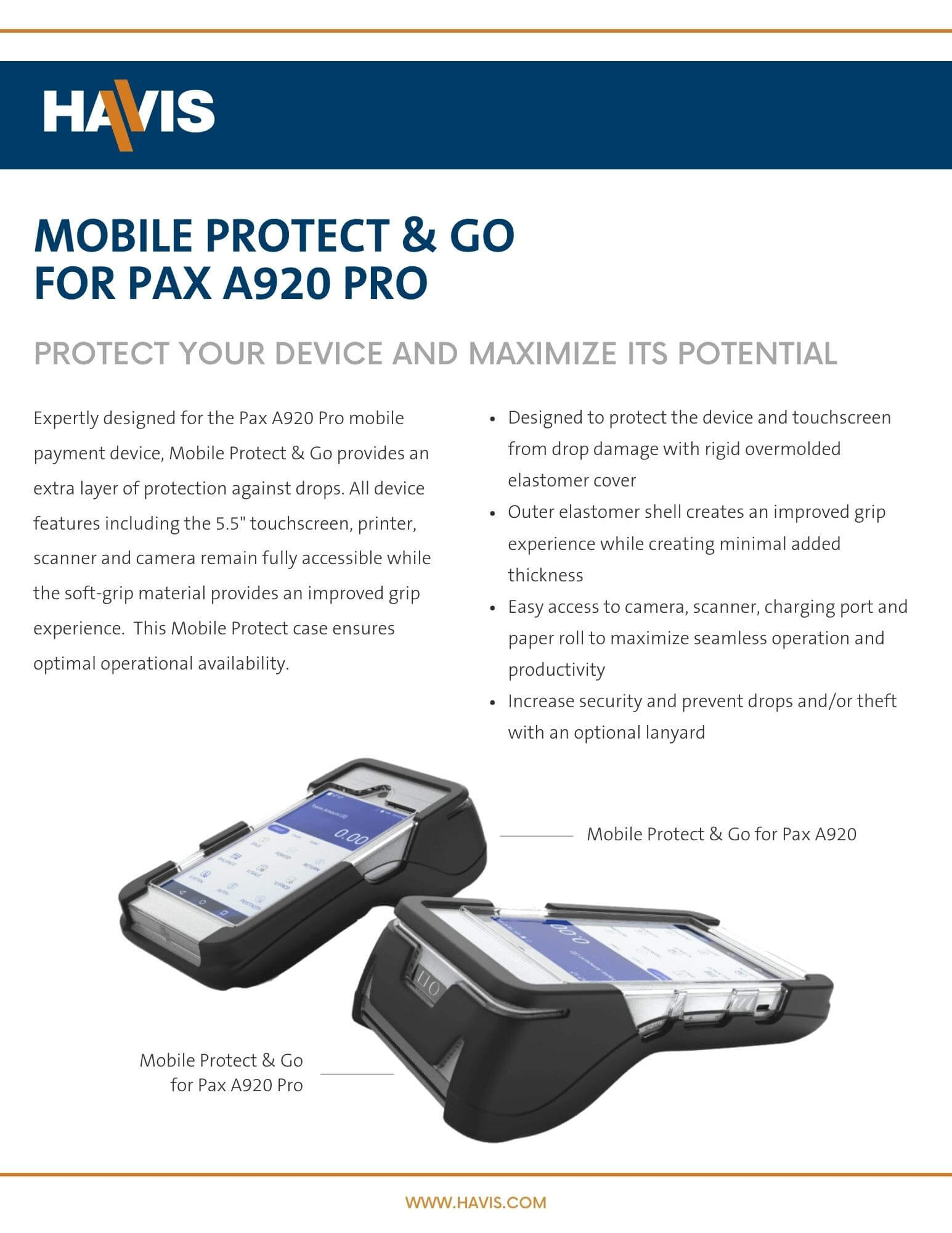 Mobile Protect & Go for Pax A920 Pro - Datasheet