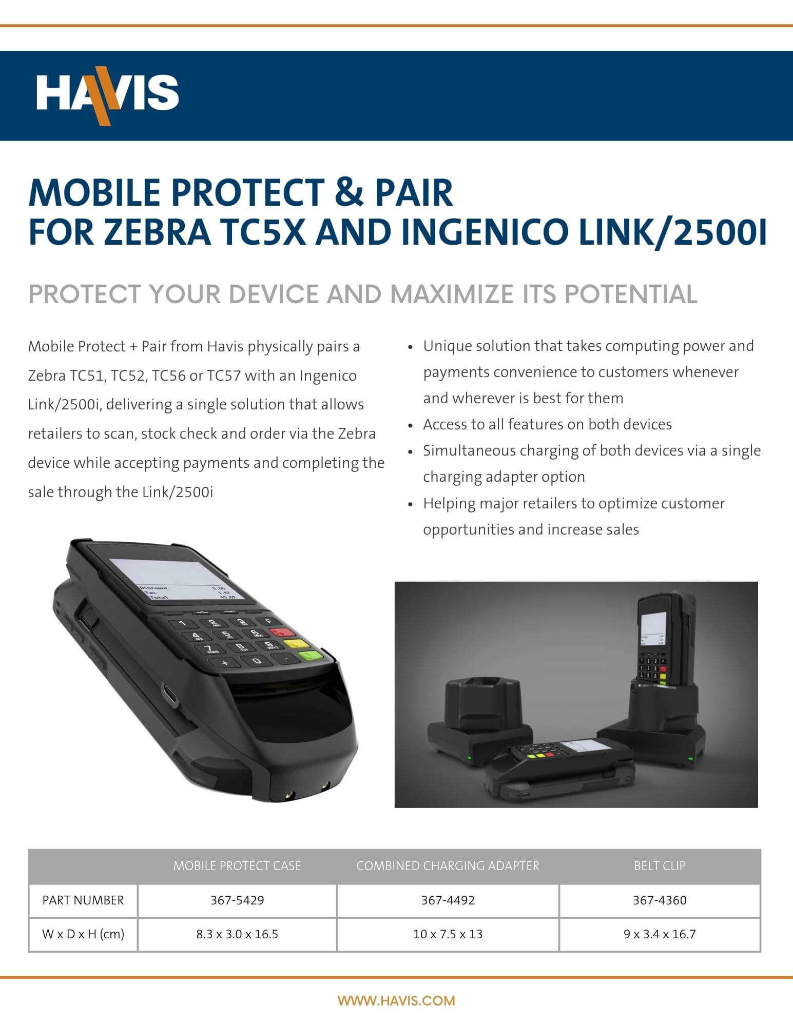 Mobile Protect & Pair for Zebra TC5X and Ingenico Link2500i - Datasheet