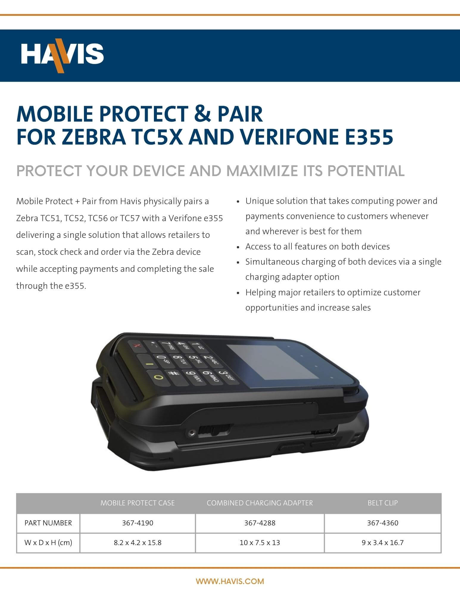 Mobile Protect & Pair for Zebra TC5X & Verifone e355 Datasheet