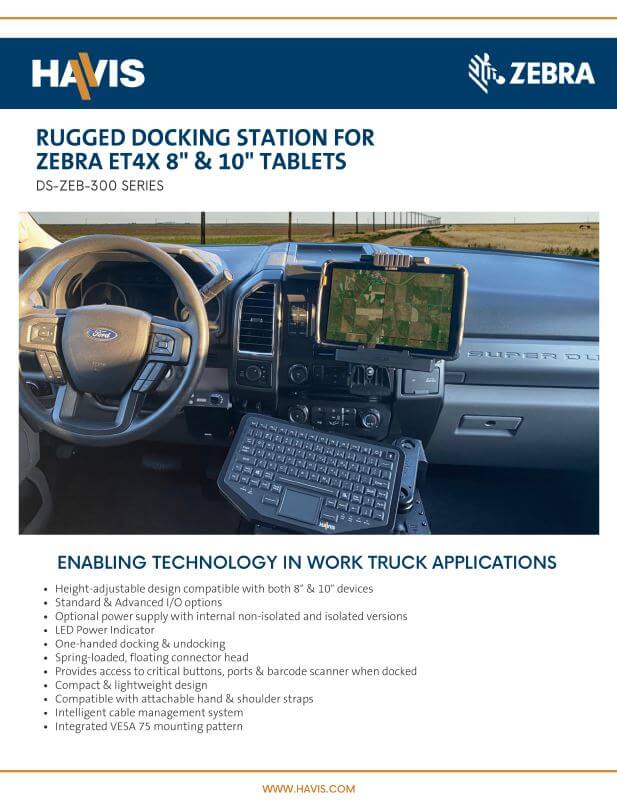 Zebra ET4X 8″ & 10” Rugged Docking Station Sales Sheet – Work Truck