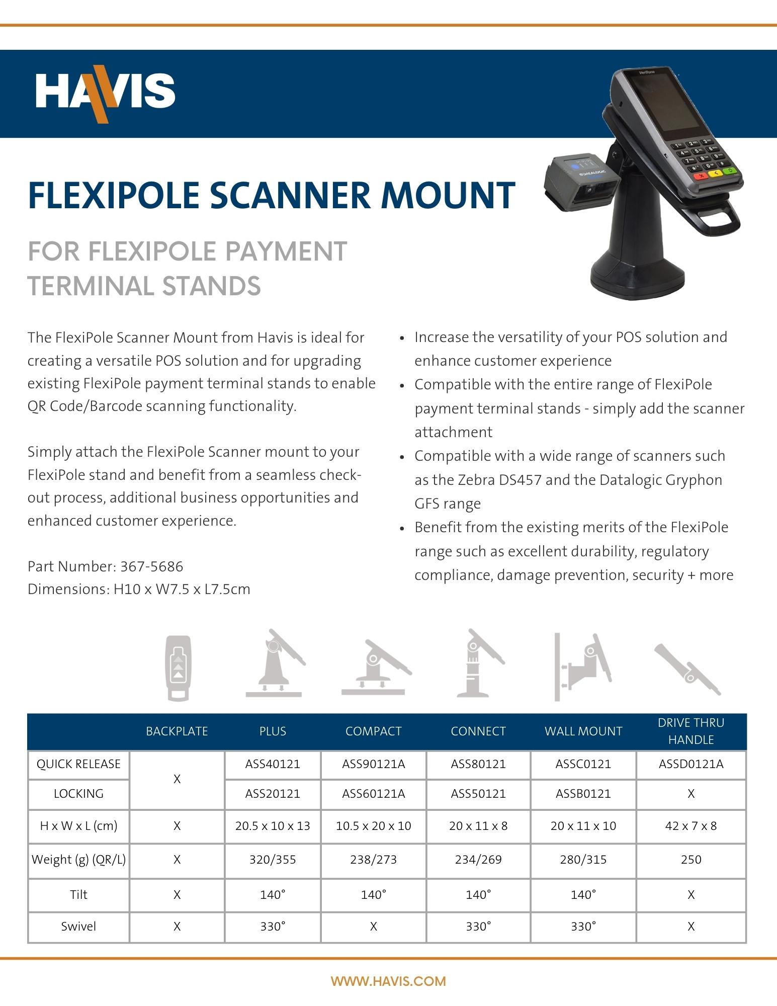 FlexiPole Scanner Mount Datasheet