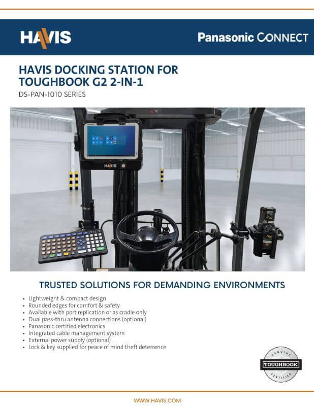 Panasonic G2 2-in-1 Docking Station Sales Sheet – Material Handling