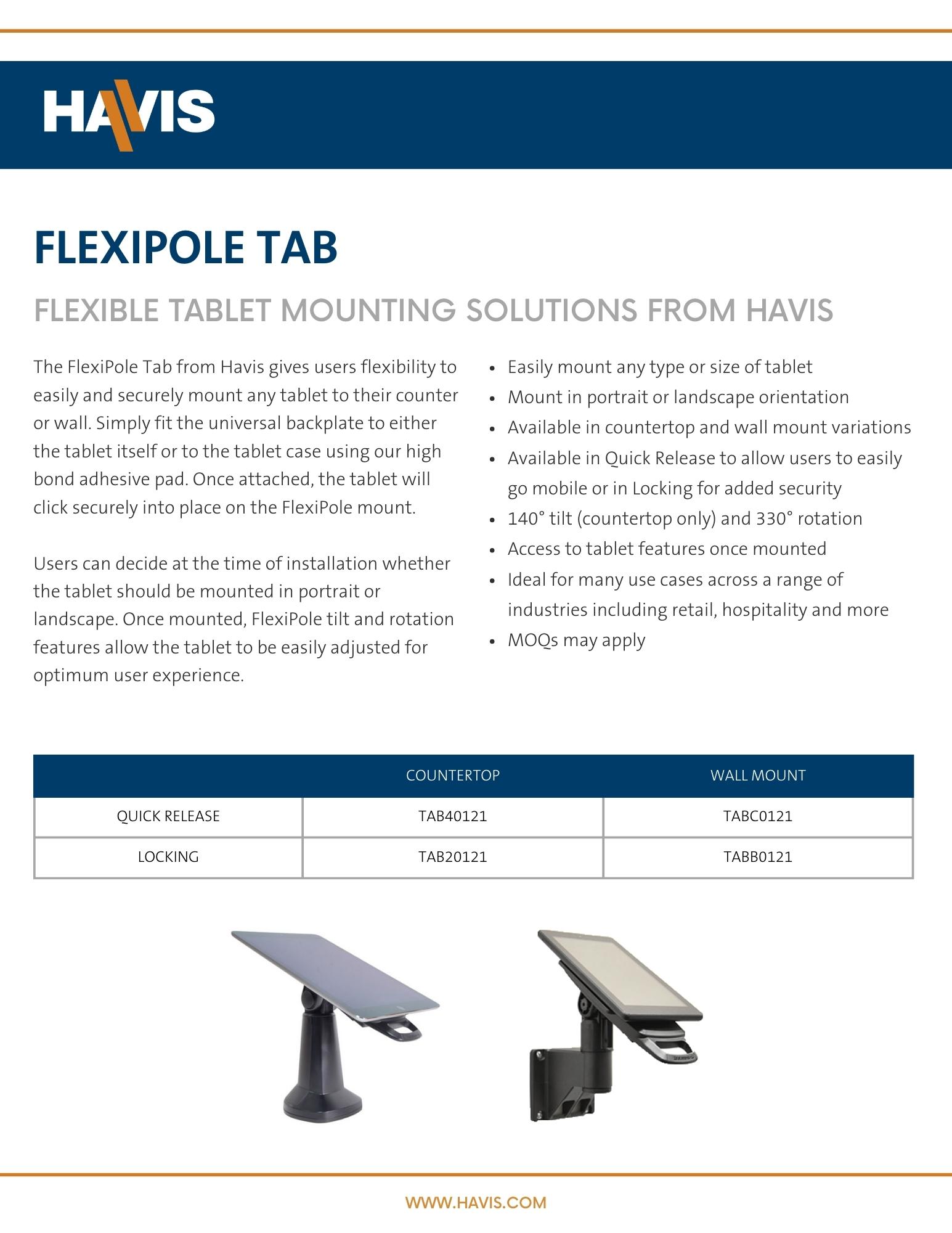 FlexiPole Tab - Data Sheet
