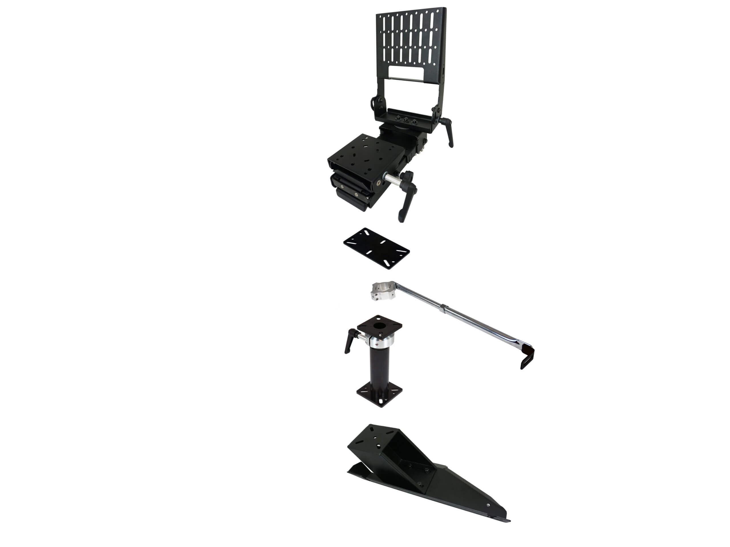 Premium Tablet Pedestal Mount Package For 2013-2023 Dodge Ram 1500 Special Services Police Truck, Tradesman & 1500, 2500 & 3500 Retail Pickup & Ram 4500/5500 Chassis Cab Truck With DS Trim Level (Known As “Classic” Body Style)