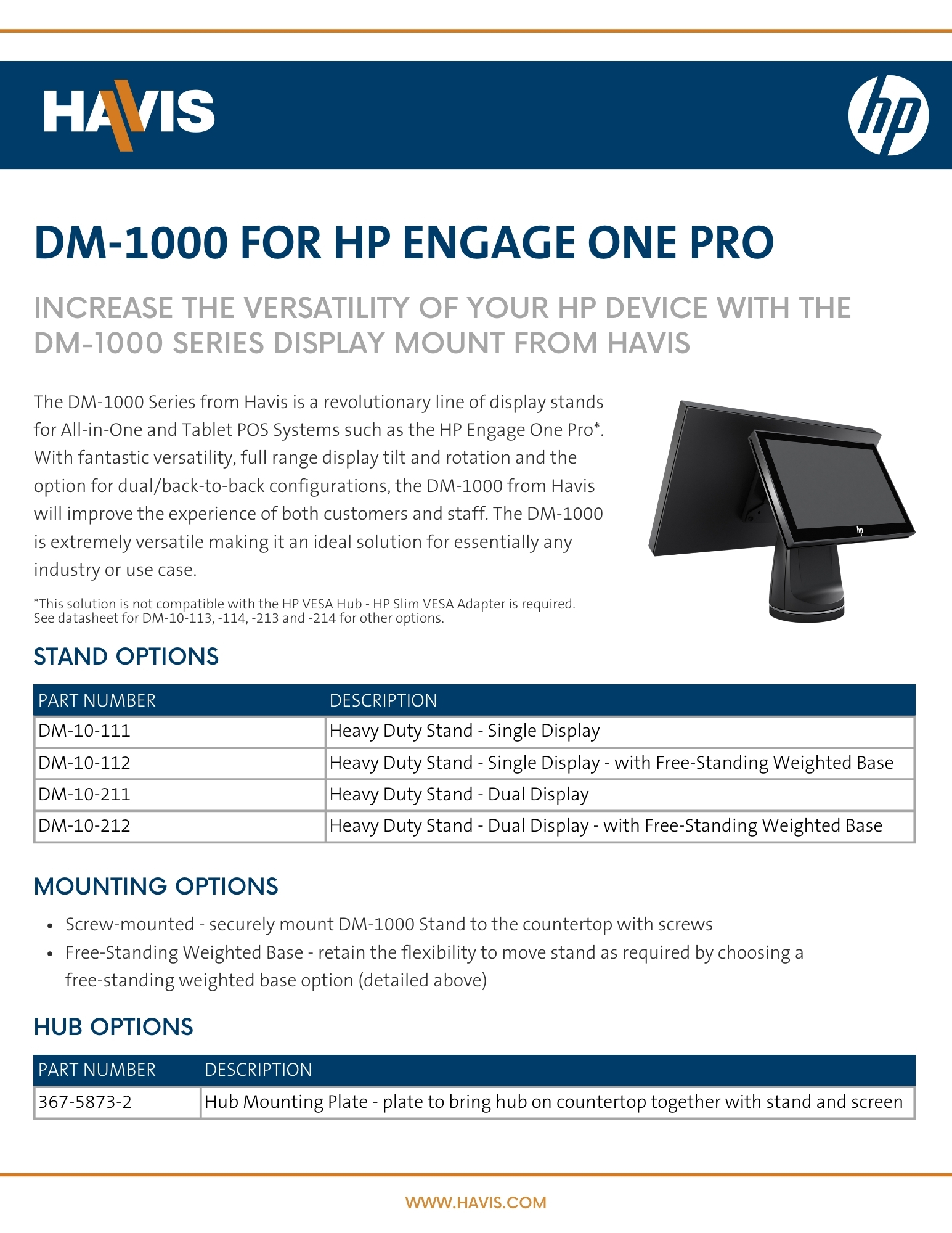 DM-1000 for HP Engage One Pro Bundle - Data Sheet
