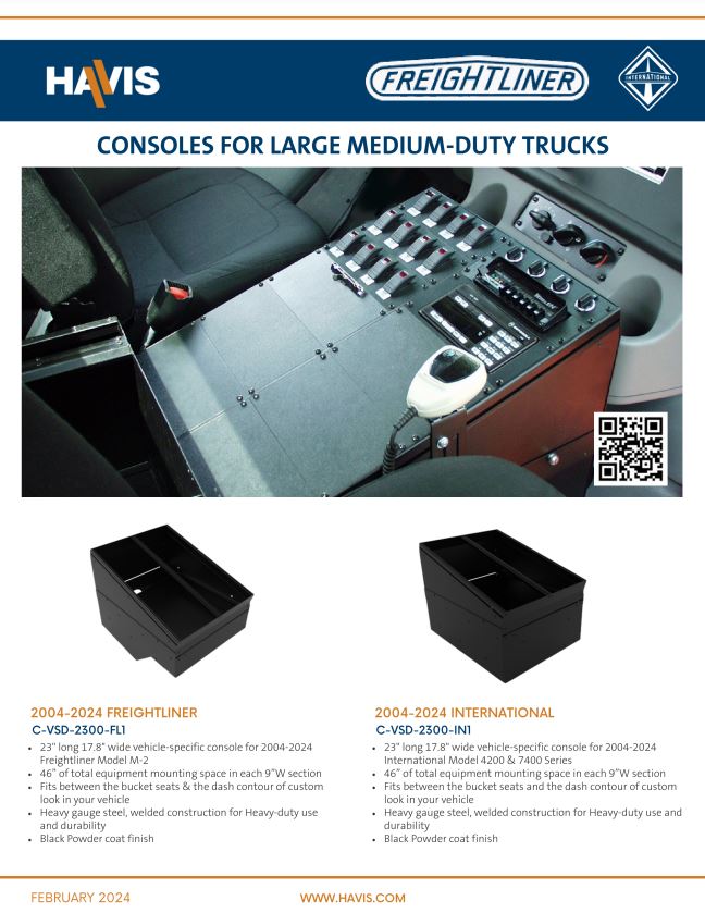 Consoles for Large Medium-Duty Trucks