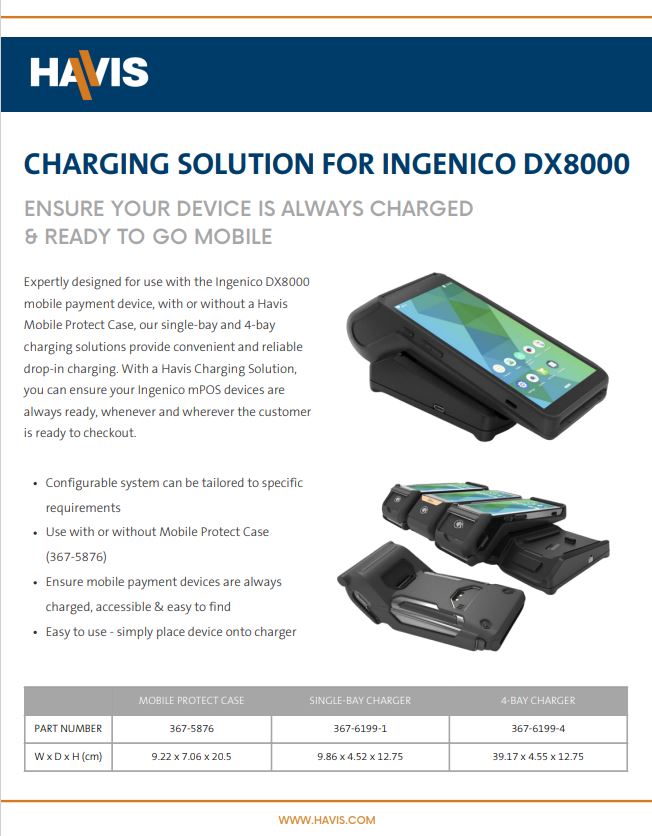 Charging Solution for Ingenico DX8000 Data Sheet