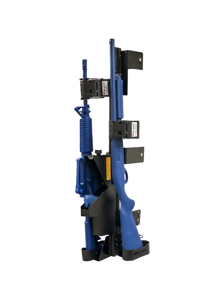 Pro-gard Gun Rack - for in-vehicle law enforcement use - showing two guns securely in place.